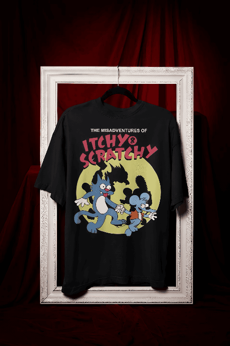 Oversized t-shirt featuring Itchy & Scrachy