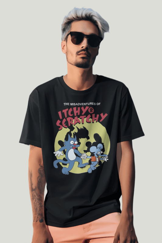 Oversized t-shirt featuring Itchy & Scrachy