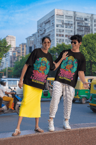 Laxmi's Diwali Blessings Oversized Tshirt