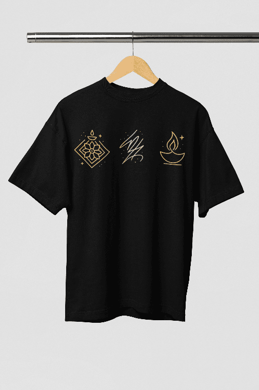 Modern Diwali Diya Oversized tshirt