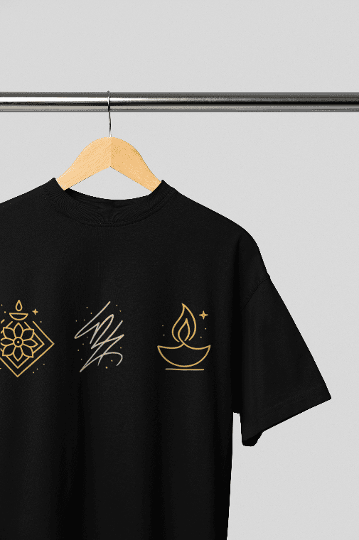Modern Diwali Diya Oversized tshirt