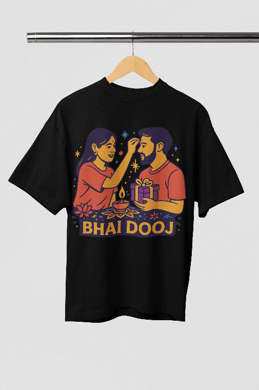 Symbolic brother sister bond Bhaidooj Oversized tshirt