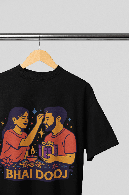 Symbolic brother sister bond Bhaidooj Oversized tshirt