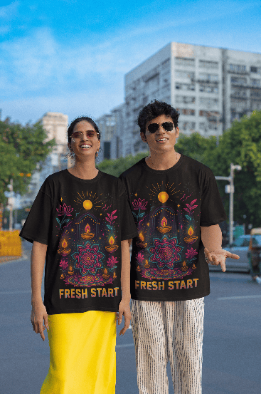 Rangoli and Diya Luxury Tshirt