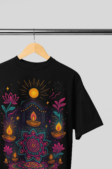 Rangoli and Diya Luxury Tshirt