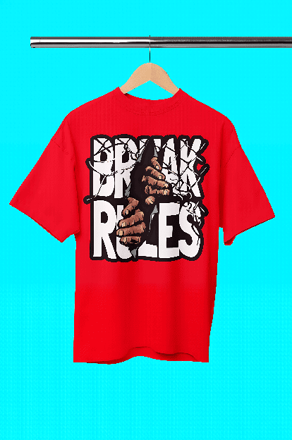 Rule Breaker Red oversized t-shirt