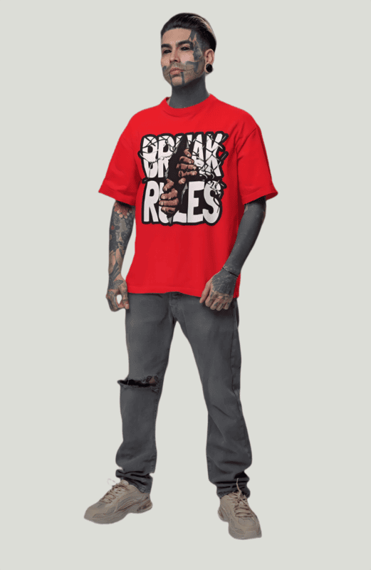 Rule Breaker Red oversized t-shirt
