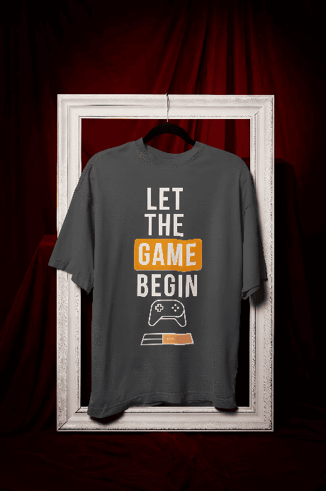 Game Begin Grey Oversized t-shirt