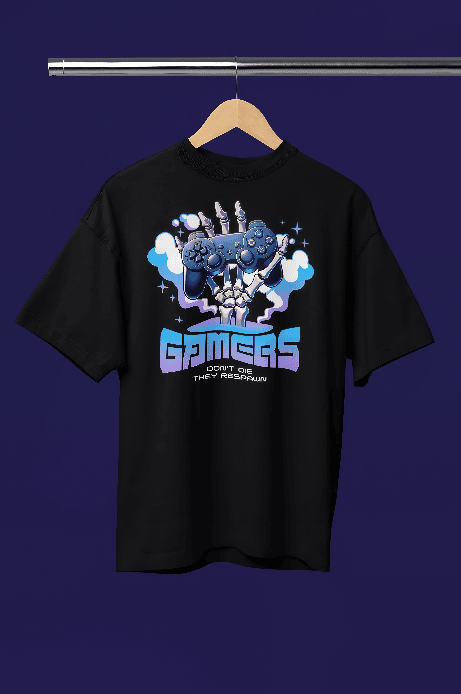 Black oversized t-shirt featuring Gamer