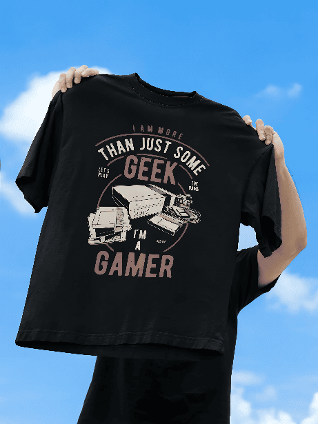 More than Geek Gamer Black oversized t-shirt
