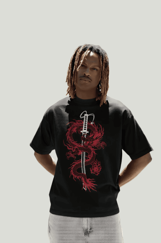 The dragon sword oversized t-shirt