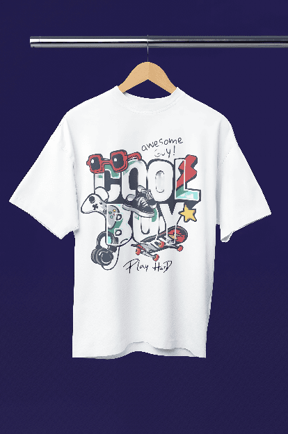 Cool White colour oversized t-shirt