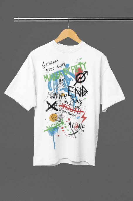 Forever Young white oversized tshirt