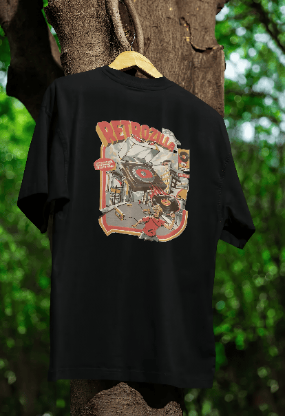 Retrozilla black oversized t-shirt