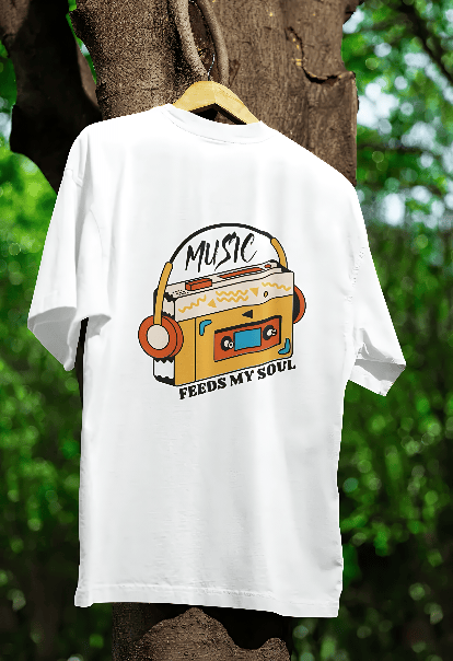 oversized white printed t-shirt