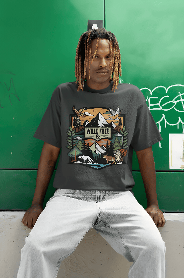 Nature black oversized t-shirt
