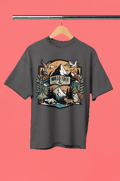 Nature black oversized t-shirt