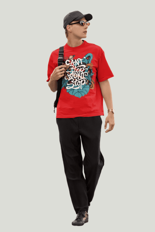 Beautiful nature red oversized t-shirt