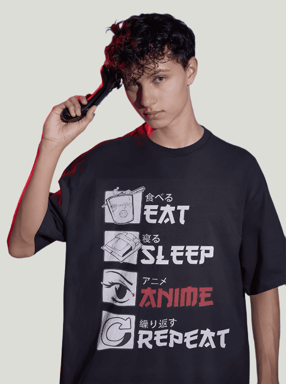 Gamers Black printed Oversized t-shirt