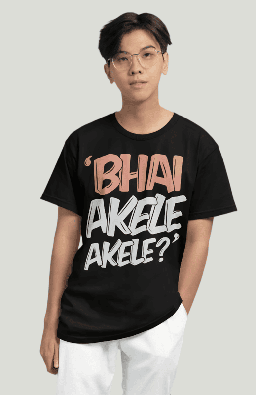 Akele Akele Black printed Oversized t-shirt