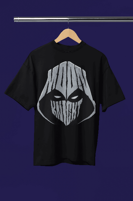 Moon Knight Black printed oversized t-shirt